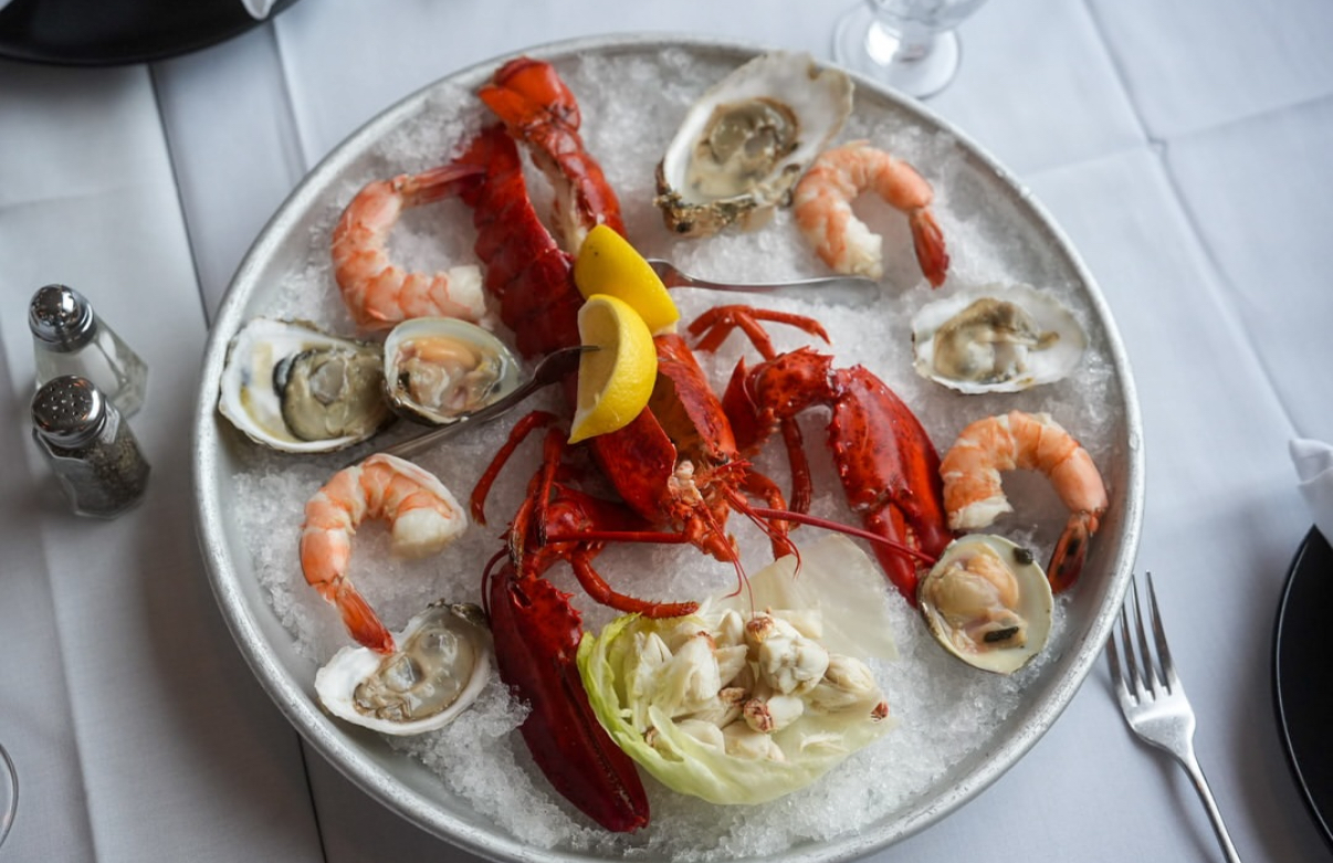 Seafood tower presentation